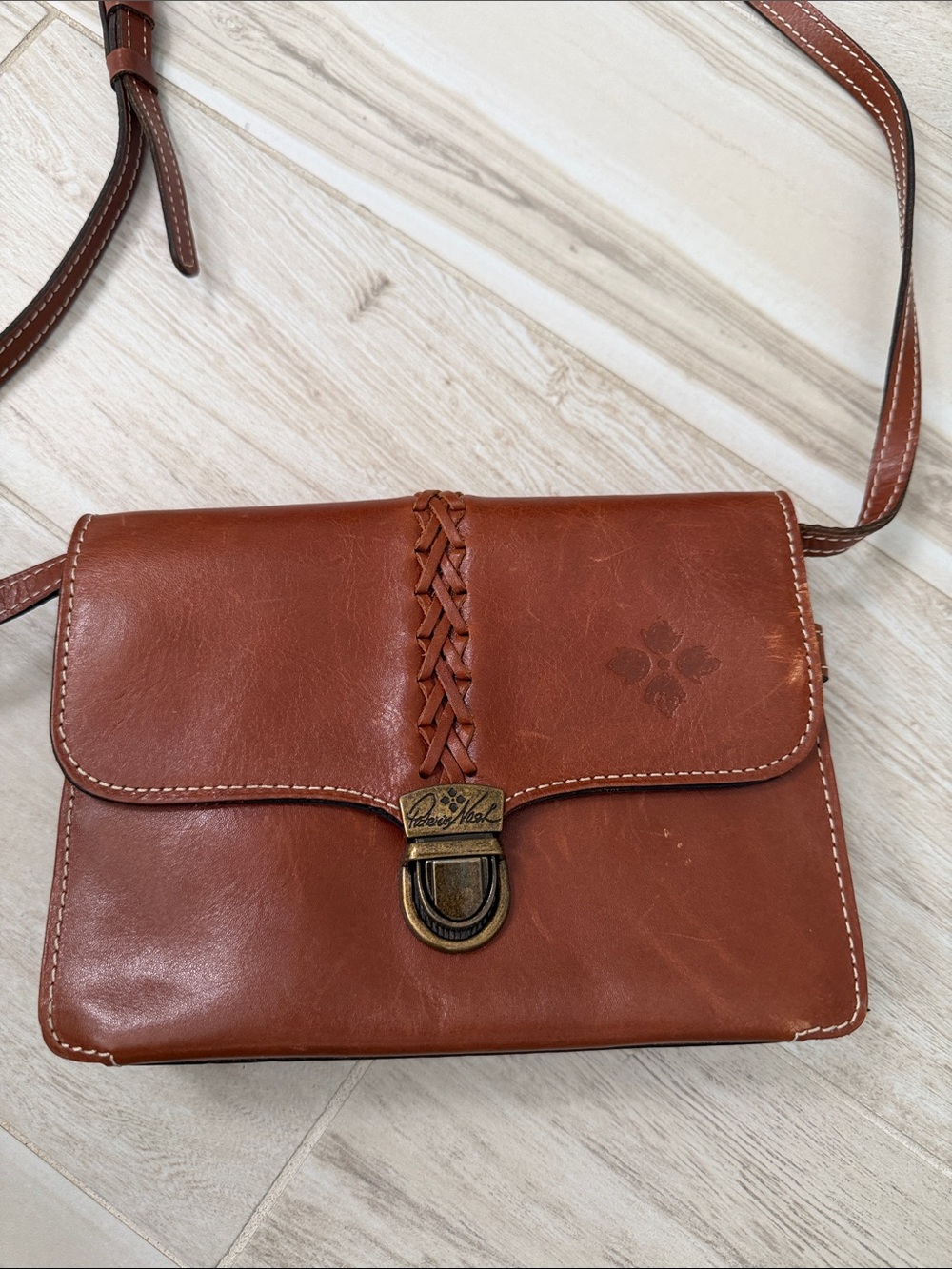 Patricia Nash Vintage-Inspired Brown Leather Crossbody Bag